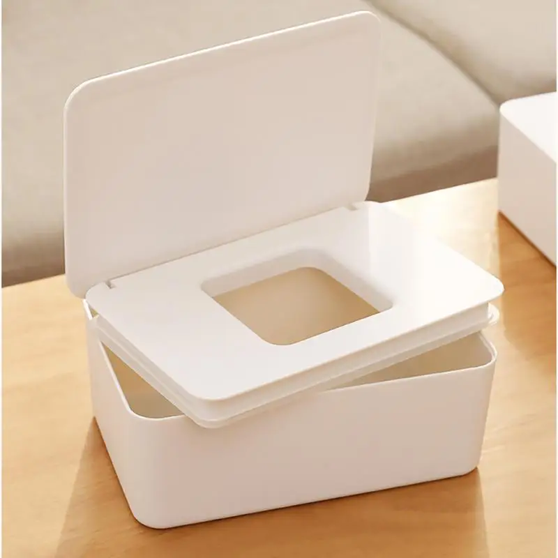 New Wet Wipes Dispenser Holder Case with Lid Black Dustproof Tissue Storage Box for Home Office Store