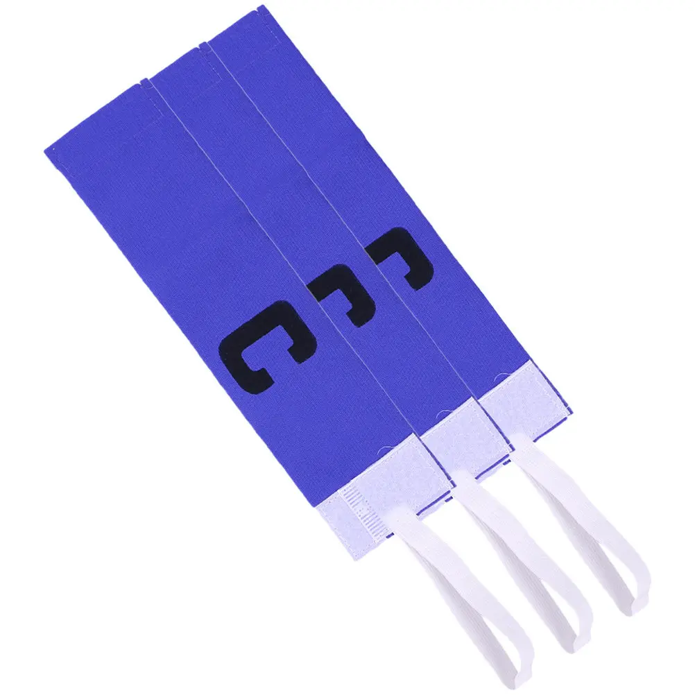 3Pcs Football Armbands Captain Sleeve Band Bright Contrast Colors Elastic Anti-Slip Design for Soccer Rugby Basketball Hockey