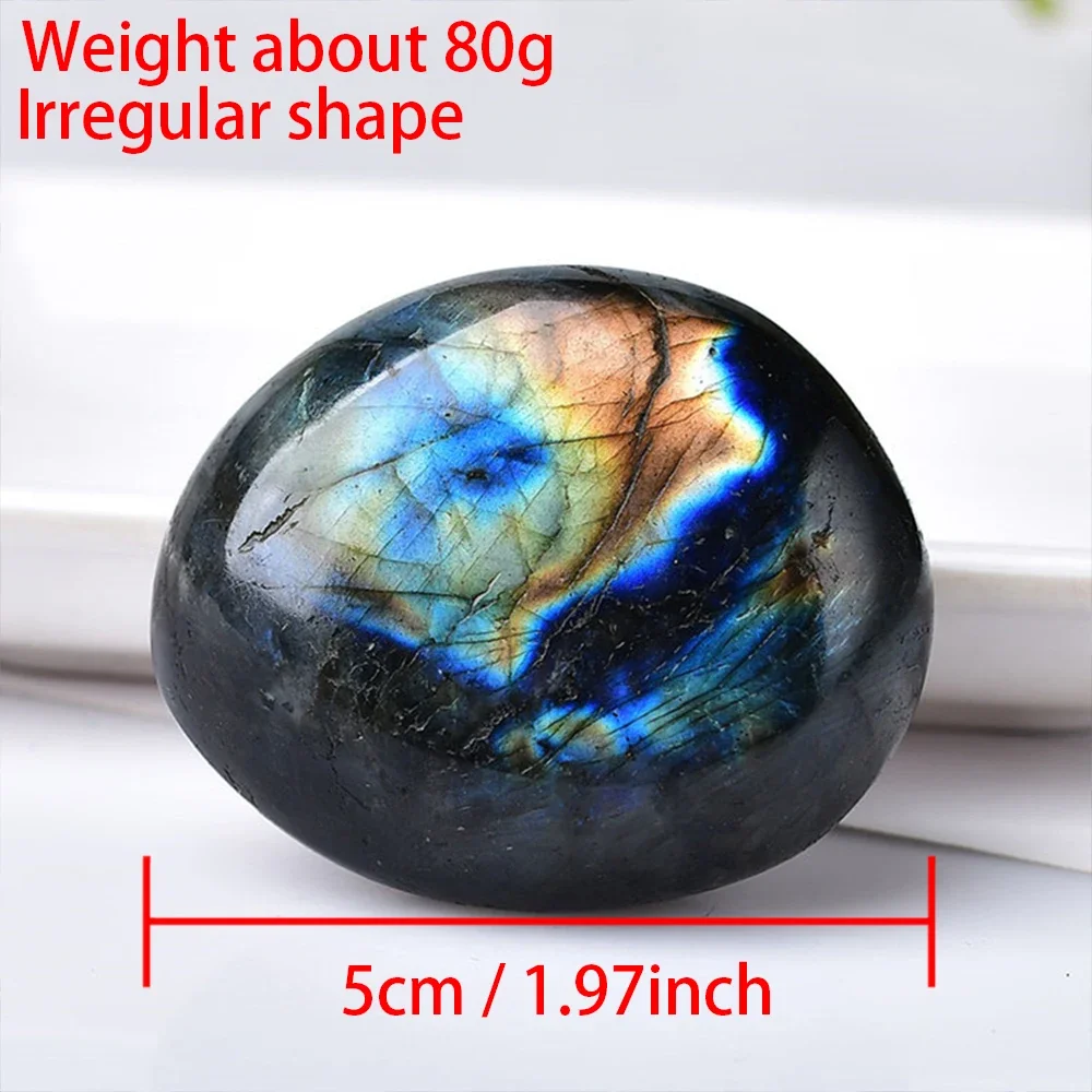 Natural Labrador Stone Polishing Geometry oval Shape Labradorite Decompression Massage Toys Stones Decoration Crafts