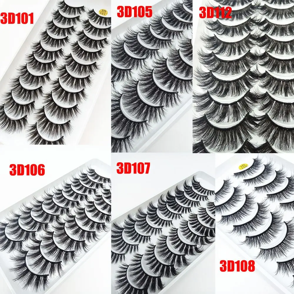 SKONHED 10ペア ハンドメイド 多層効果 ウィスピーズ ふわふわ ボリュームたっぷり 厚いまつげエクステ 3Dミンクヘアつけまつげ
