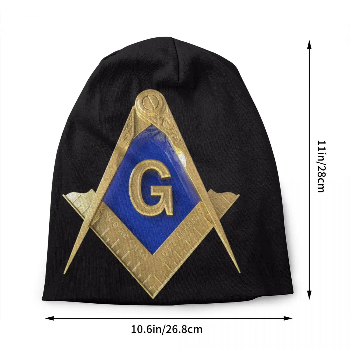 Gold Square Compass Masonic Freemason Skullies Beanies Caps Unisex Cool Winter Knitted Hat Adult Freemasonry Mason Bonnet Hats