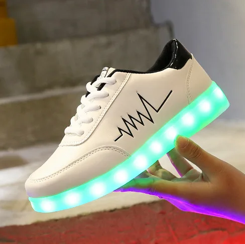 Size 30-41 Glowing Sneakers for Children Boys Girls Luminous Shoes with Light Up Sole Kids Lighted Led Slippers with USB Charged