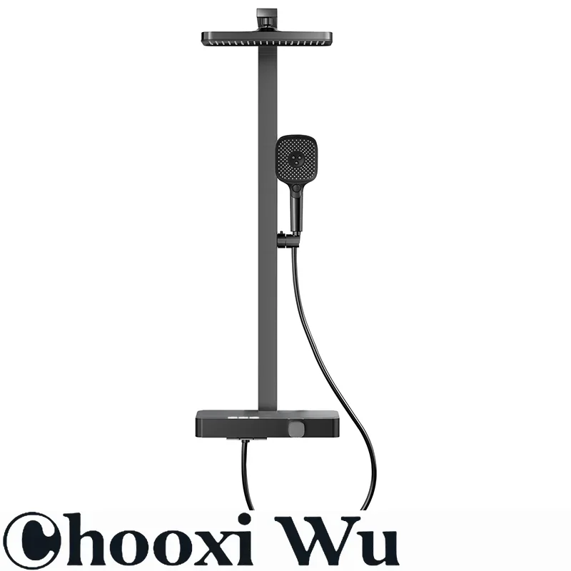 Bathroom Shower System Set with Piano Keys Intelligent Digital Display And Ambient Light for Home Use Pressurized Shower