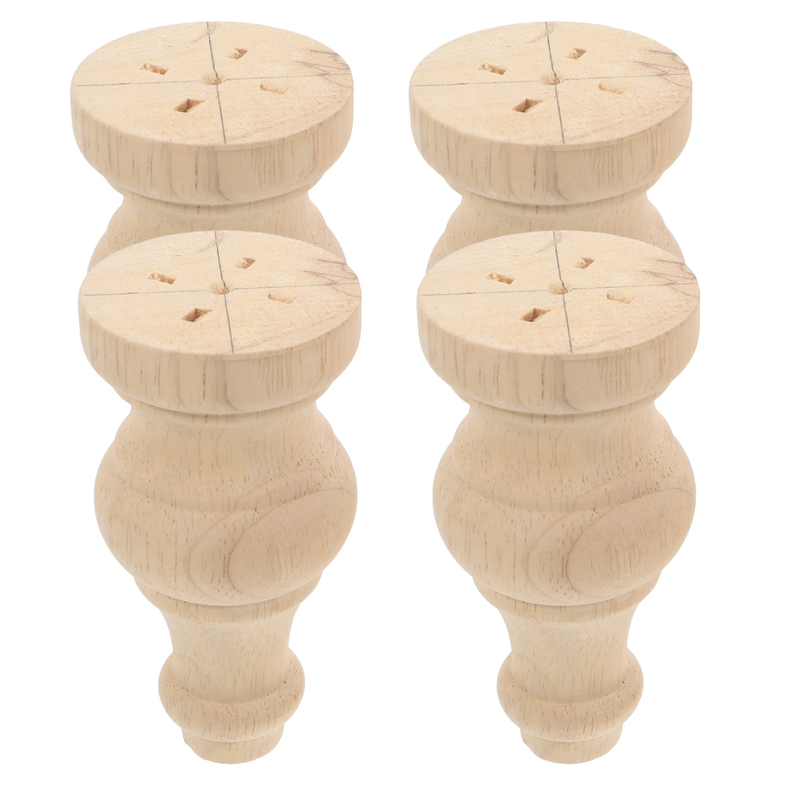 4 Pcs Solid Wood Home Feet Legs for Furniture Unfinished Desk Couch Decorative Vintage