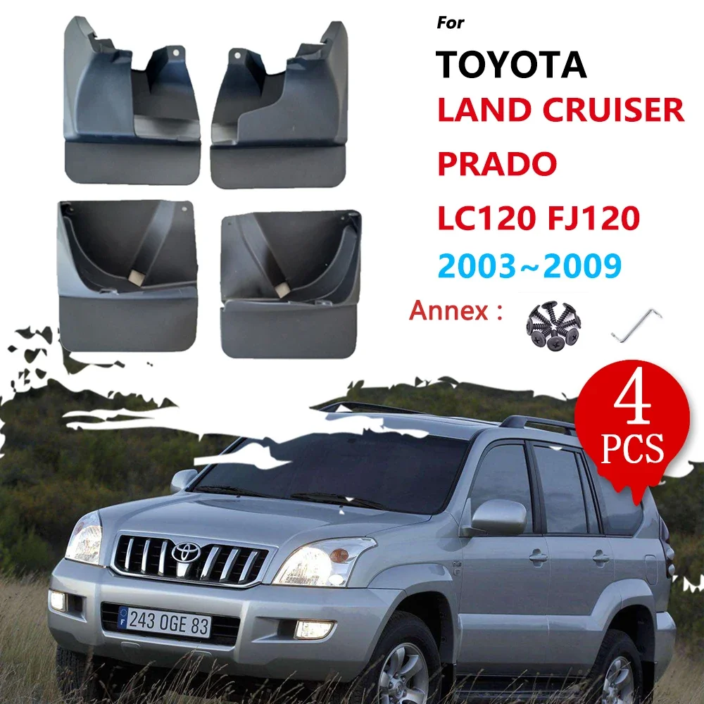 

Car Mudflap For Toyota Land Cruiser Prado LC120 FJ120 2003~2009 3rd Gen 4x Mudguards Fender Sink Accessories Guard Flap Splas