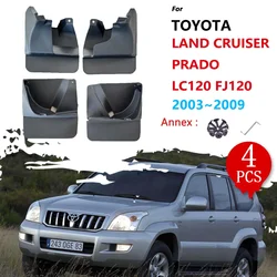 Car Mudflap For Toyota Land Cruiser Prado LC120 FJ120 2003~2009 3rd Gen 4x Mudguards Fender Sink Accessories Guard Flap Splas