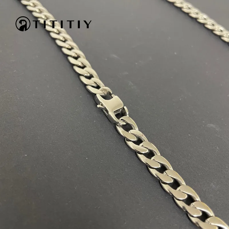 

New Pure Titanium NK Chain Necklace 7.2mm Wide Lightweight Anti Allergic Hip-hop Couple Versatile Chain Unisex Style Exquisite