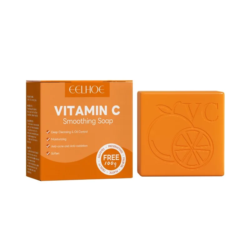 Vitamin C Whitening Soap Deep Cleansing Remove Dark Spot Improve Pigmentation Gentle Nourishing Bleaching Brightening Skin 100g