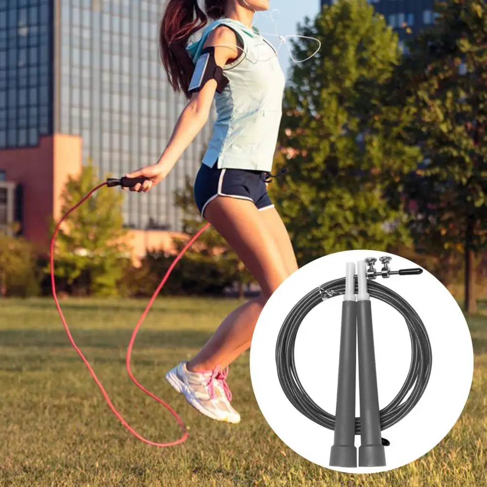 Workout Jump Rope Adjustable Steel Wire Jump Rope with Ergonomic Handles Weighted Fitness Skipping Rope 3-meter for Adults