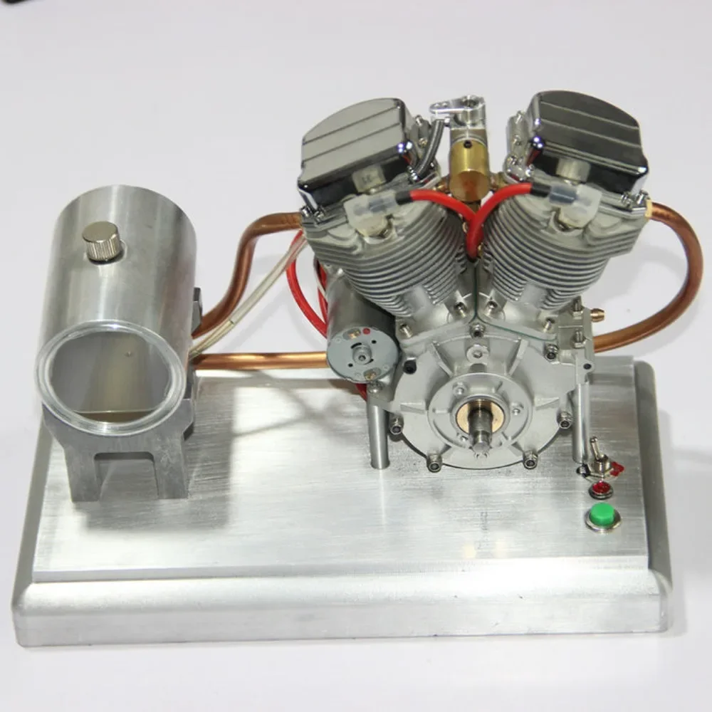 NF CISON FG-VT9 V2 Engine 9cc Four Stroke Air Cooled Engine Electric Drill Starting V Type Twin Cylinder Metal Engine Model