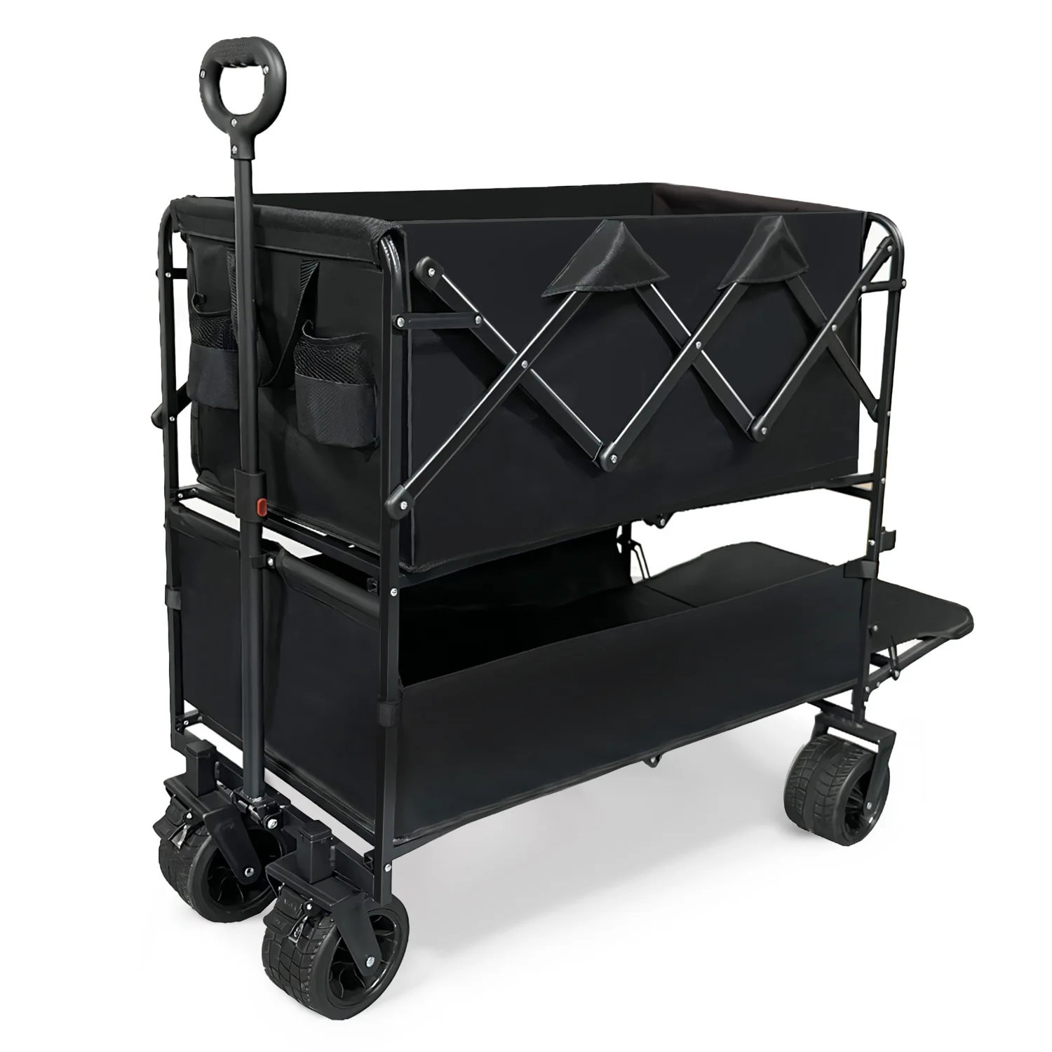 

2026 Outdoor double-layer camping trailer, large-capacity camping vehicle, camping site handcart, equipment and supplies