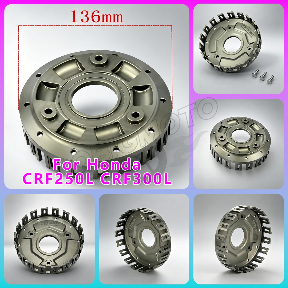 Motorcycle Clutch Assembly Clutch Drum base For Honda CRF250L CRF300L CRF Engine Clutch Encloser Cover Teeth Spike Scratch Plate