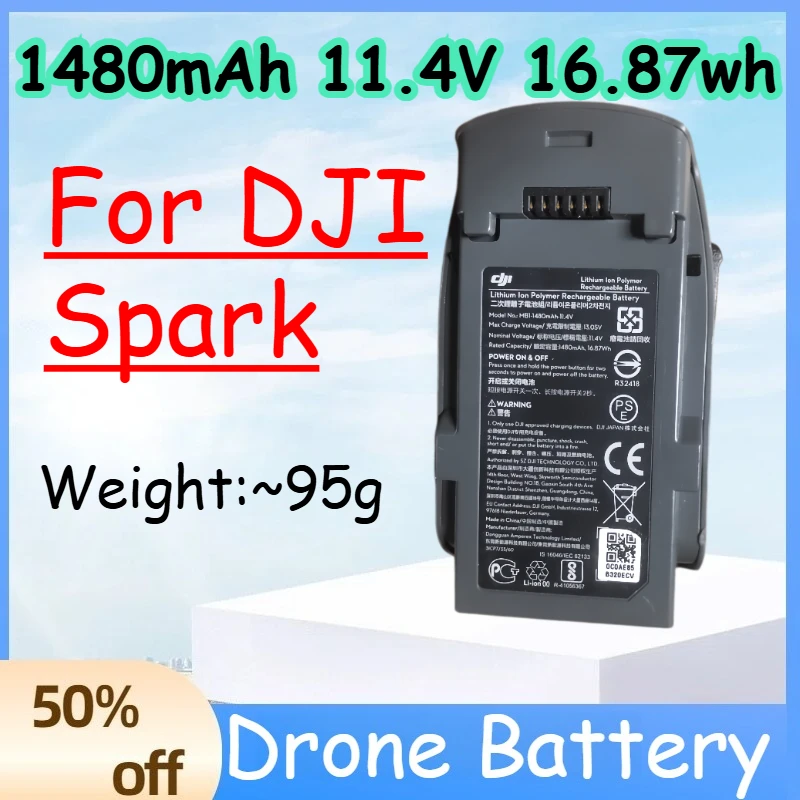 

1480mAh 11.4V 16.87wh Drone Battery for DJI Spark Lithium Lon Polymer Rechargeable Battery