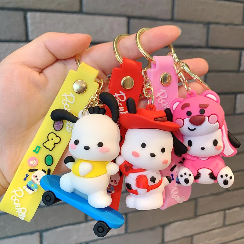 

Pochacco Keychain Cute Puppy Silicone Doll Charm Car Keychain Bag Decoration Charm Bag Accessory Gifts