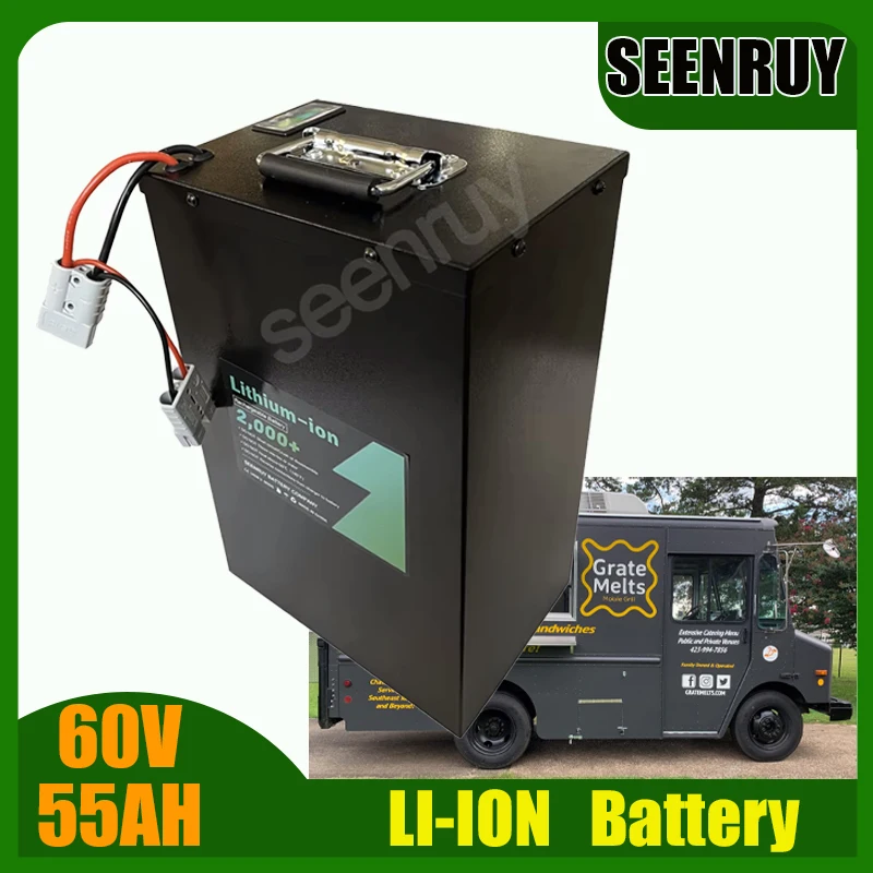 

LI-ION 60V 55AH литиевая батарея Anderson Bluetooth с BMS 50A 80A 100A 120A 150A для электромобиля Food Truck вилочный погрузчик