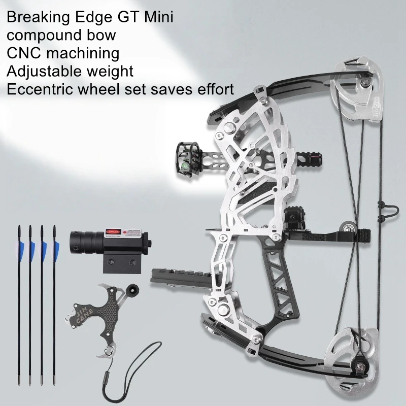 

Mini Compound Bow for Indoor Leisure Archery Portable Mini Bow with Adjustable Draw Weight Compound Bow with Pulley System