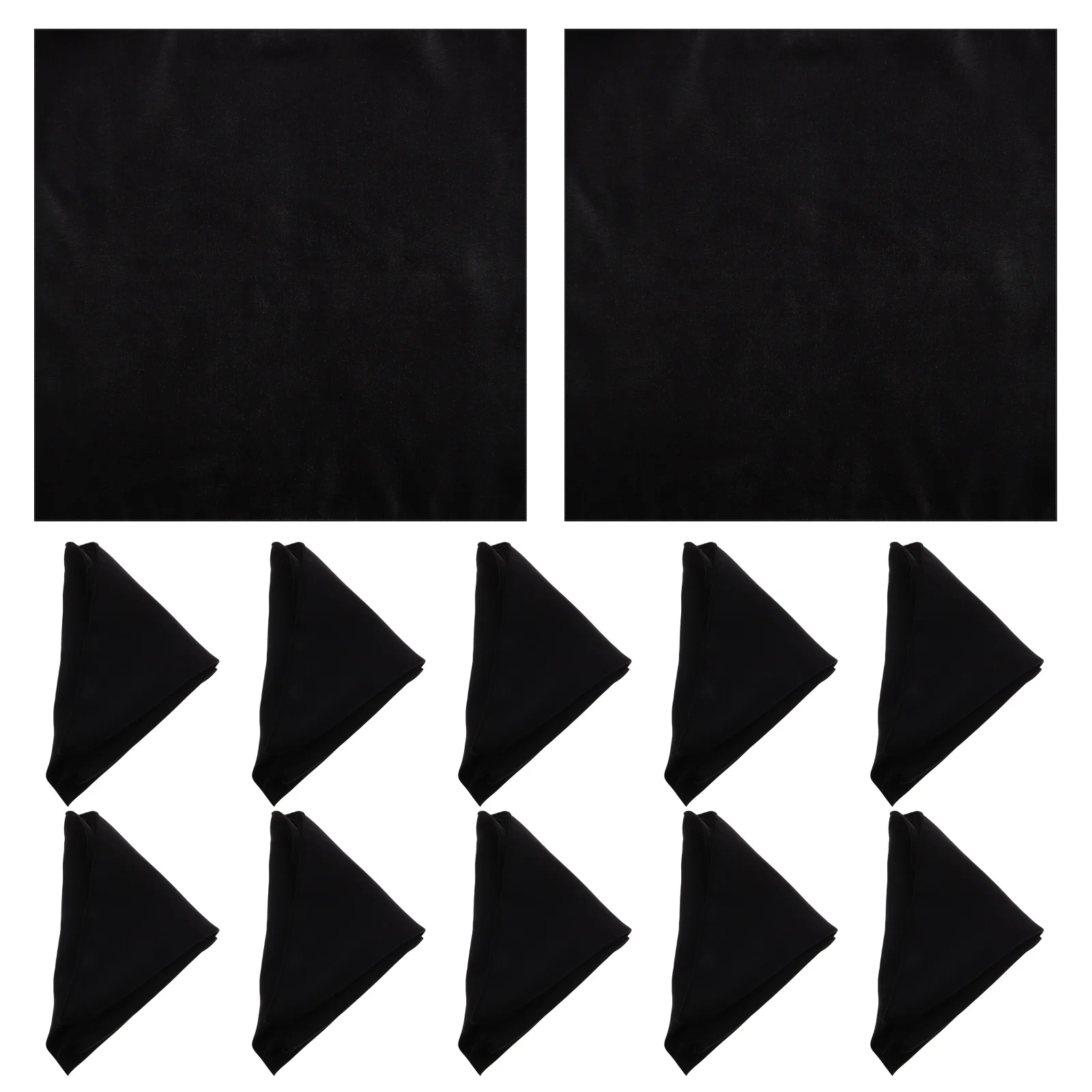 

12Pcs Black Washable Fabric Napkins Reusable Dinner Table Cloth for Wedding Restaurant Banquet Party Linen Kitchen Cloth