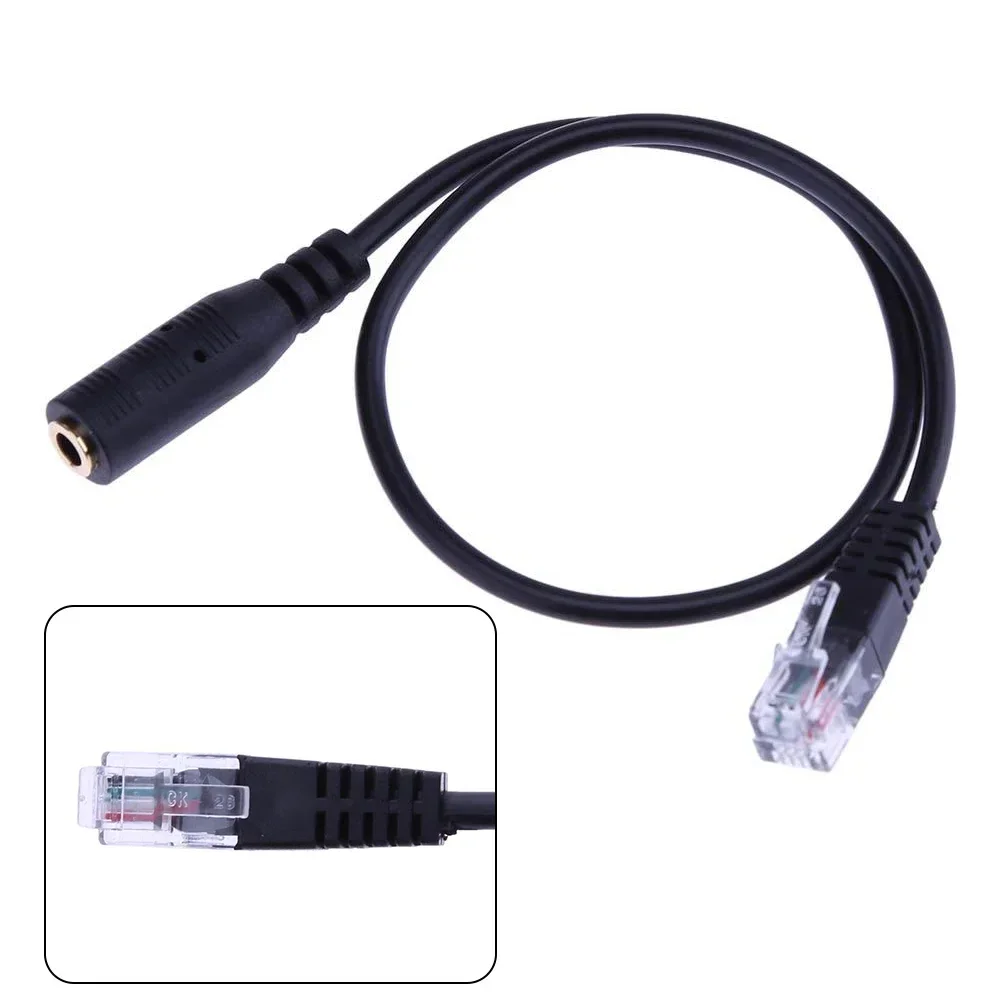 3.5mm Headset To RJ9 Phone Adapter 3.5mm TRRS Female Head Jack To 4 P4c Male Plug Headphone Jack To RJ9 Cable