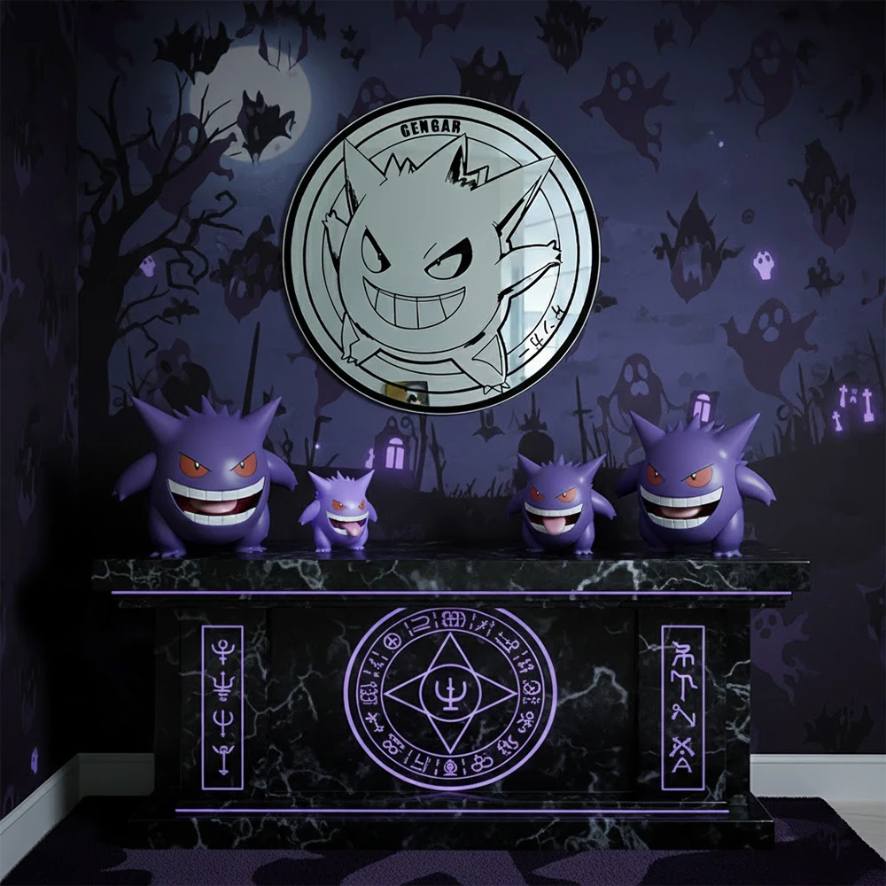 Miroir Anime Gengar/Pikachu, Dragon Ball Z\Pokemon\One Piece, transformez votre pièce dans une scène Manga vivante