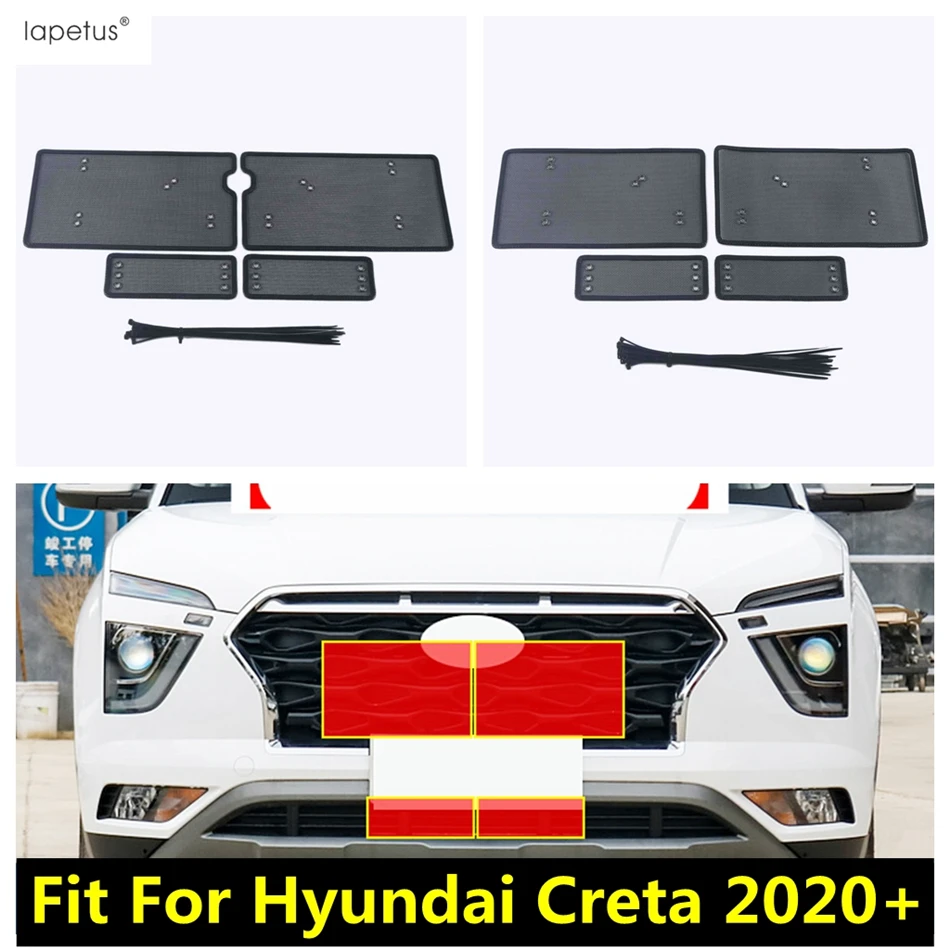 

Car Front Racing Grille Insect Insert Screen Protection Cover Trim For Hyundai Creta 2020 - 2022 Accessories Exterior Refit Kit