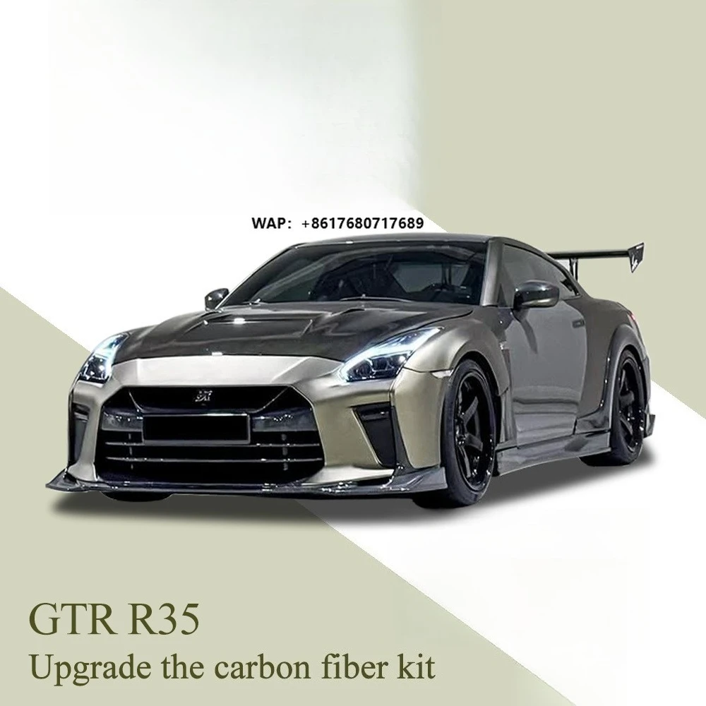 

For GTR R35 Series Real Carbon Fiber Front Canopy \Side Skirts\ Front Lip\spoiler\Front Bumper Modification Kit