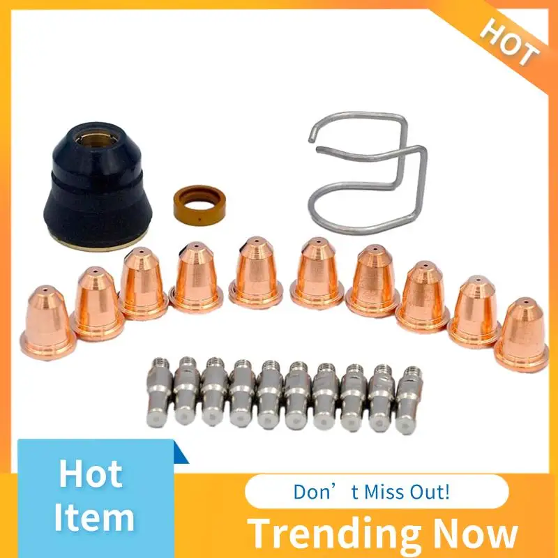 

ABNL 23Pcs Plasma Cutter S45 Torch Trafimets Consumables Kit PR0110 Short Electrode Welding Accessories