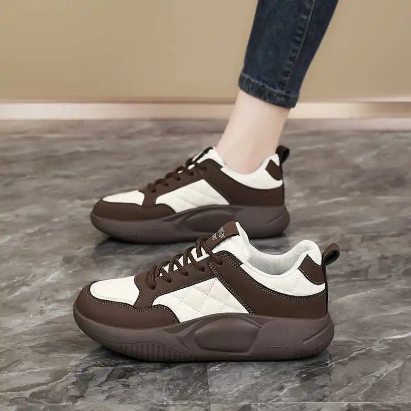 

Женские высокие кроссовки на шнуровке, цвета винного бренди, для тенниса и спорта, модель для ухода, оптом, люкс