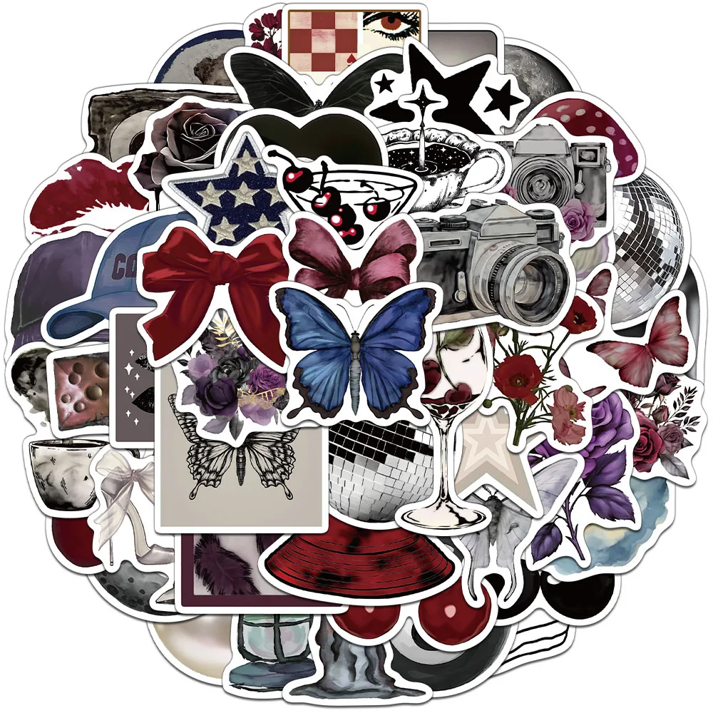 50/100PCS Creative Pinterest Retro Stickers Decorative Phone Cases Notebook Water Cups DIY Personalized Stickers