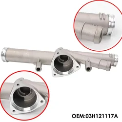 Aluminum Engine Cooling Coolant Thermostat Housing For Audi Q7 VW Phaeton Touareg Passat CC EOS Superb 3.6 03H121117A