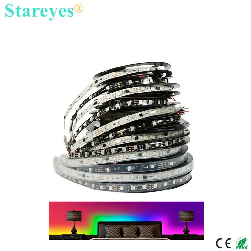 

1 шт. волшебный цвет SMD5050 5 м UCS1903 WS2811 DC12V WS2812B DC5V RGB светодиодная лента с индивидуальной адресацией цифровая светодиодная лента