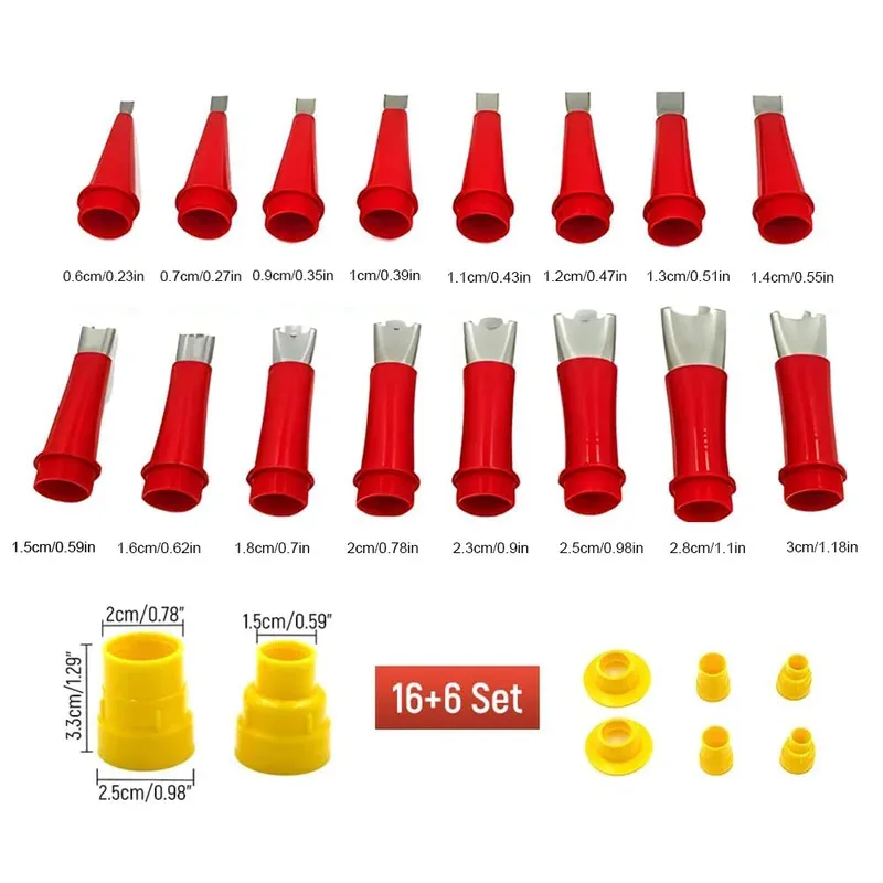 22 PCS/Set Stainless Steel Caulk Nozzle Applicator Caulking Finisher Glue Silicone Sealant Finishing Tool for Kitchen Bathroom