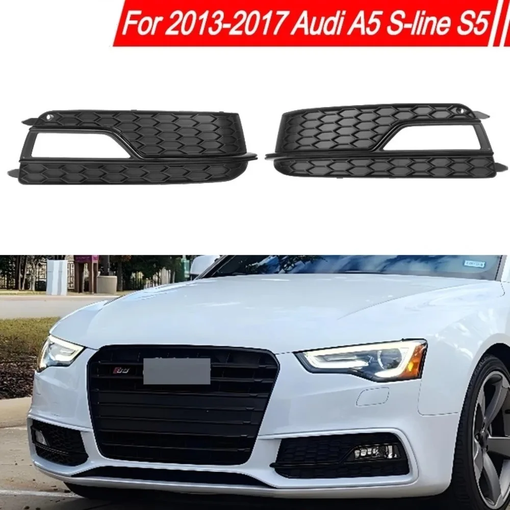 

8T0807682K Car Front Bumper Lower Grille Fog Light Grill Grille Cover Trim For Audi A5 S-Lines Bumper S5 2013-2017 8T007681K
