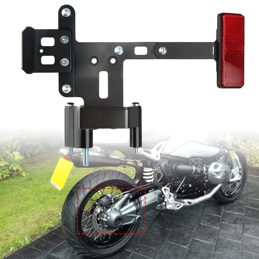 For BMW RNINET R nine T R9T Scrambler Pure Racer Urban R12 2024-2026 Motorcycle Lateral License Plate Bracket Reflective Sign