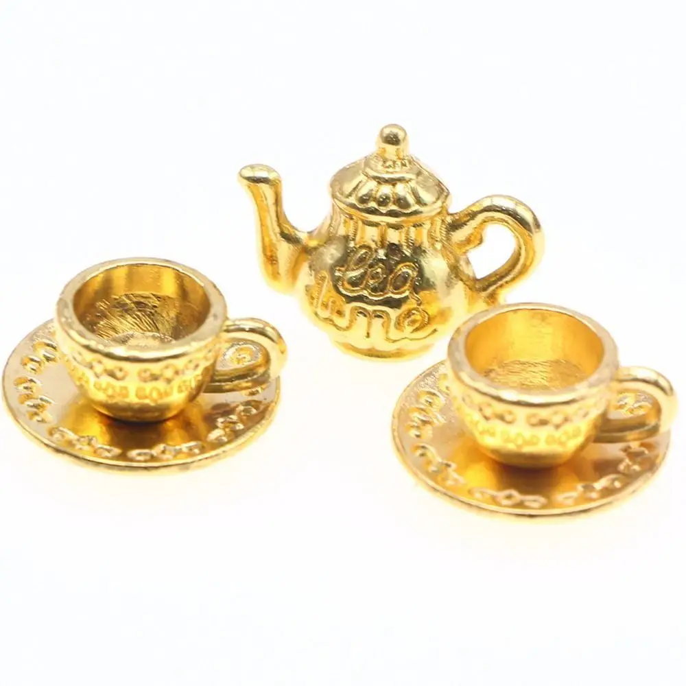 

1/12 Dollhouse Mini Dessert Model Lollipops Tea Cups Teapot Dollhouse Miniature Food Simulation Mini Dollhouse Mini Tea Set