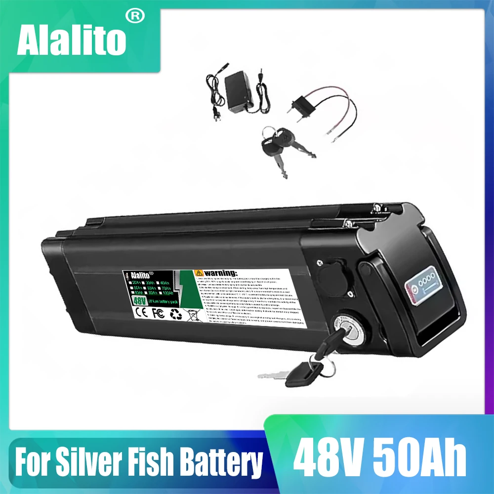 

48V 20Ah-50Ah 18650 battery, for Silver Fish 250W-1000W motor lithium battery pack, built-in BMS protection