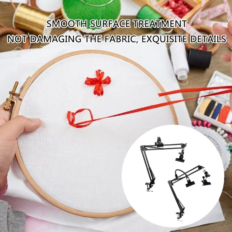 

24TE Metal Embroidery Hoop Stand 360 Rotated Stitching Stand for Needlepoint Craft