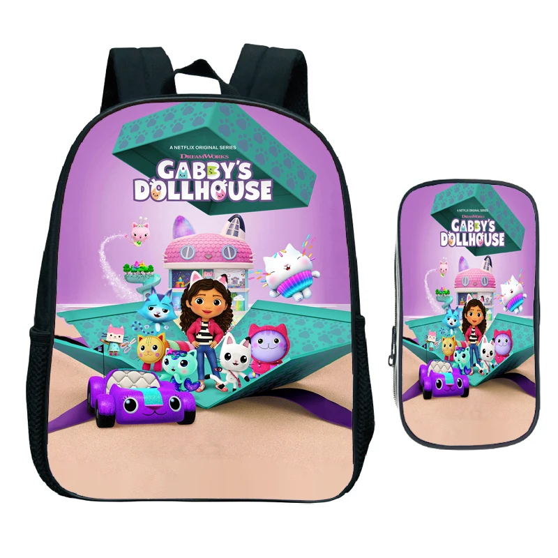 

Gabby's Dollhouse Toddler Rucksack Gabby Cat Kindergarten Backpacks Boys Girls Colored Bags Kids Two-shoulder Bags With Zipper