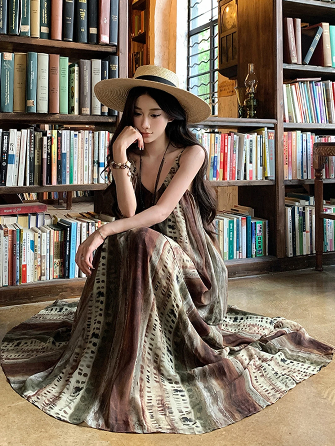 n العرقية Sle قطعتين مجموعة الصيف خمر الدكتور ملابس السفر المرأة Faion يوننان دالي الجذب السياحي #3