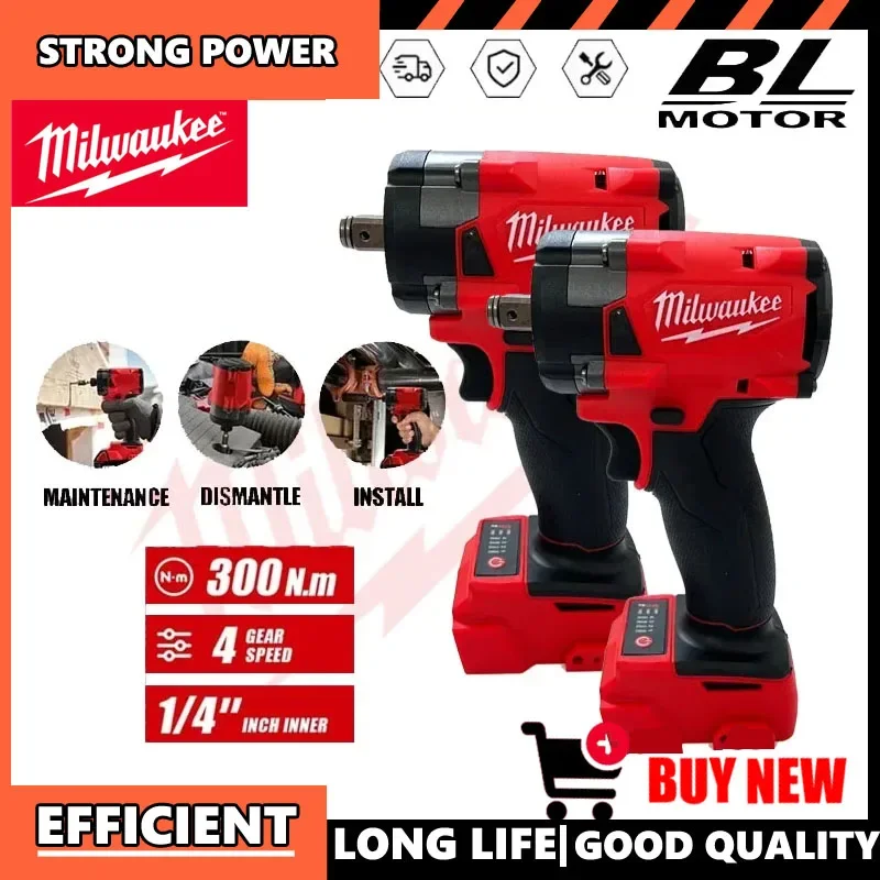 

Бесщеточный аккумуляторный ударный гайковерт Milwaukee 1/2 дюйма для ремонта автомобилей и грузовиков, шуруповерт, перезаряжаемый инструмент