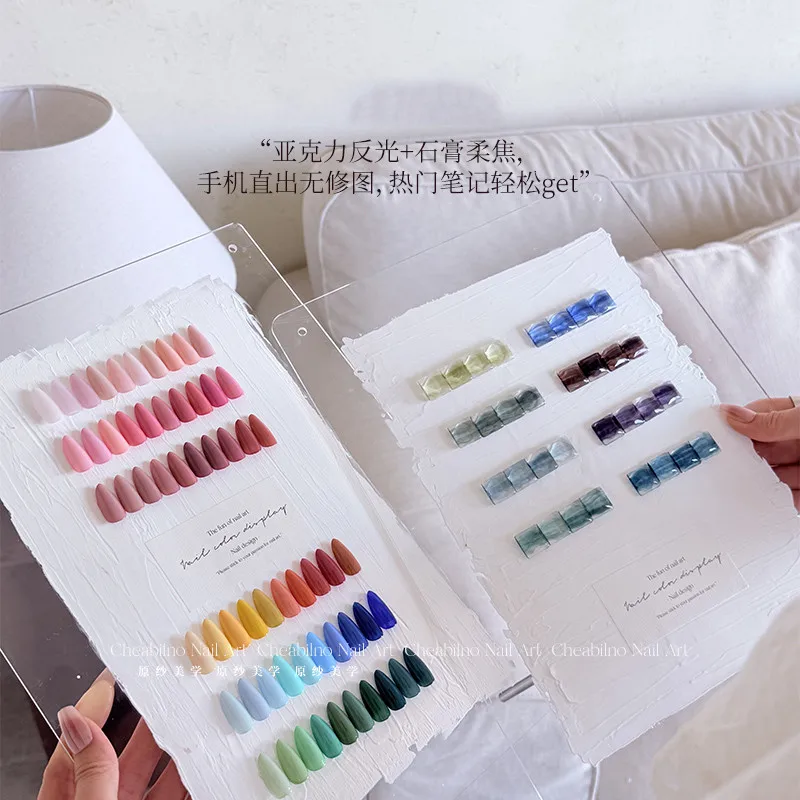 Acryl Nagel Gel Polnisch Display Diagramm Farbkarte mit falschen Spitzen Zeigt Regal Nagelspitzen Farbkarte Nail Art Display Board Rack