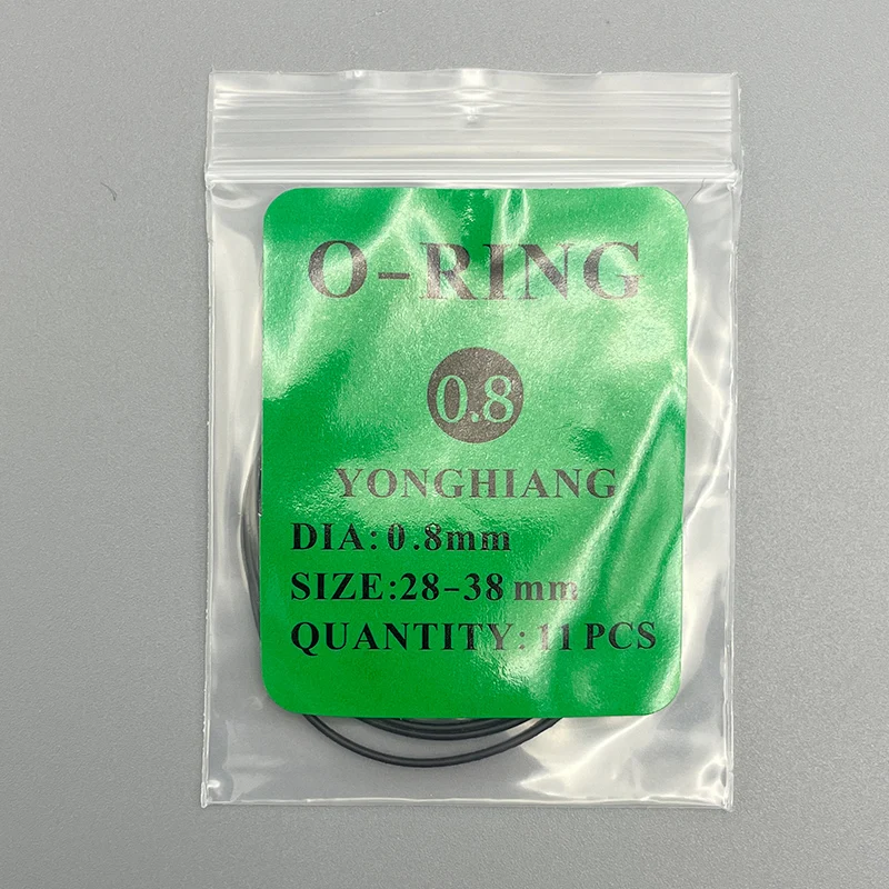 1 Beutel Uhren-Dichtungen 0,5/0,6/0,7/0,8/0,9mm Uhren-O-Ring Wasserdichte Gummi-Uhrenreparaturwerkzeuge Dichtung für Uhrenrückdeckel – Detail 7