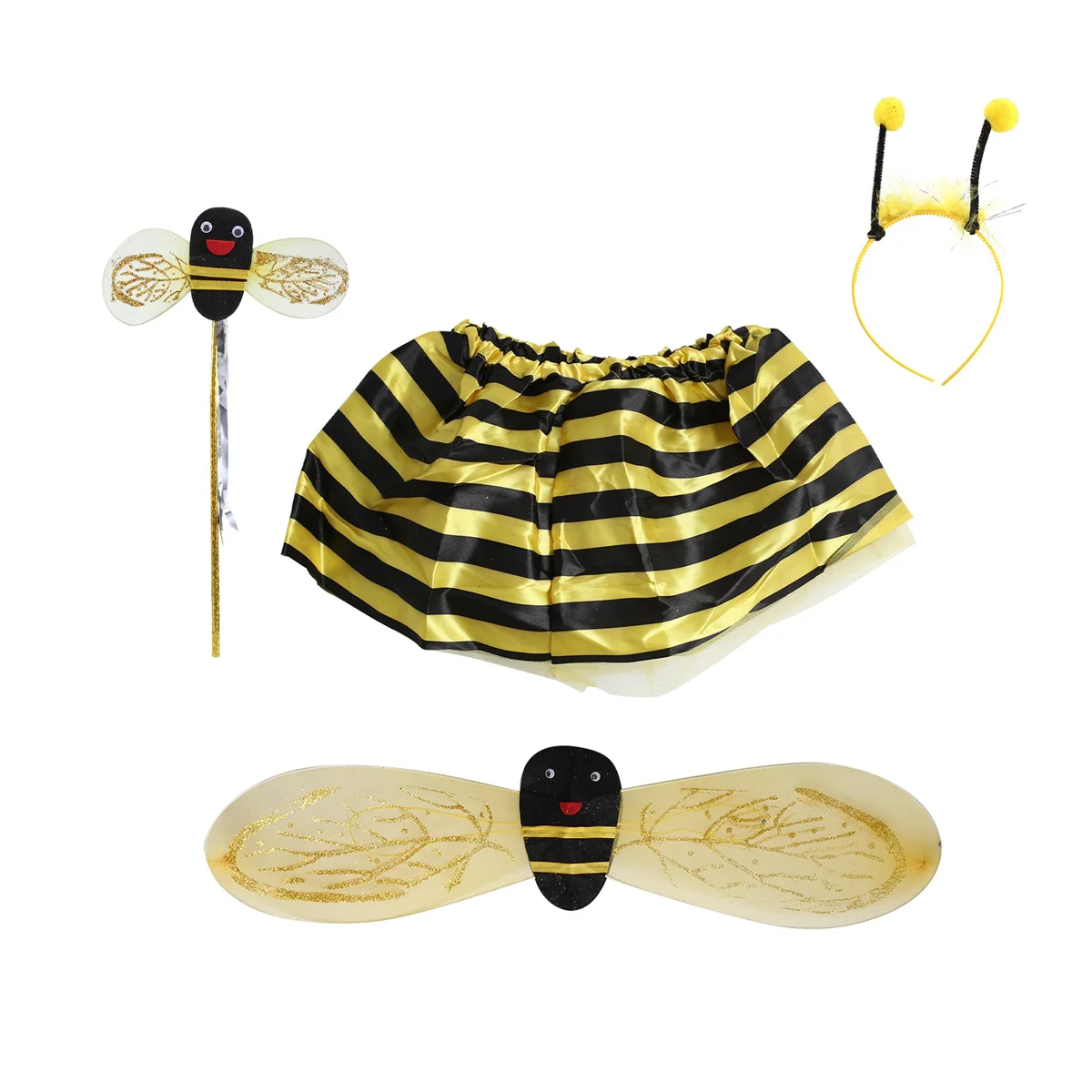 

ABXY 4Pc Honey Girls Kids Fairy Halloween Fancy Dress Up Party Costume