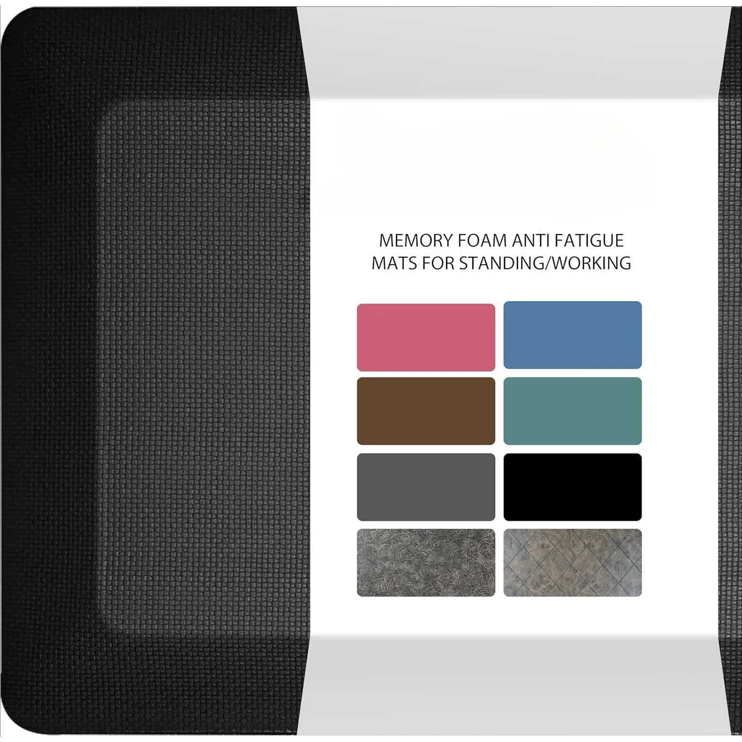 

2 packs of anti fatigue pads, thick pads, upright desk pads, anti fouling, anti slip (20 inches x 32 inches, black)