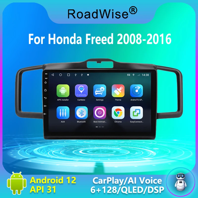 

Roadwise 8+256 Android 12 Car Radio For Honda Freed Spike 2008 - 2016 Multimedia Carplay 4G Wifi GPS DVD 2 DIN Autoradio Stereo