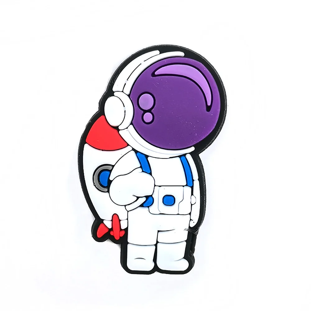 Nuovo 1 pz PVC Veicolo Spaziale Astronauta Scarpe Pendenti e Ciondoli per Crocs Distintivo FAI DA TE Zoccoli Decorazione Per Bambini Jeans Accessori per Scarpe X-mas All'ingrosso