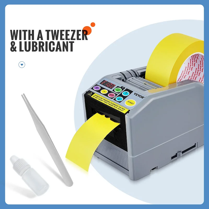 Industrial ZCUT‑9 Auto Electric Tape Dispenser Adhesive Cutter Machine 6‑60mm Width For Office Warehouse Commercial Packaging