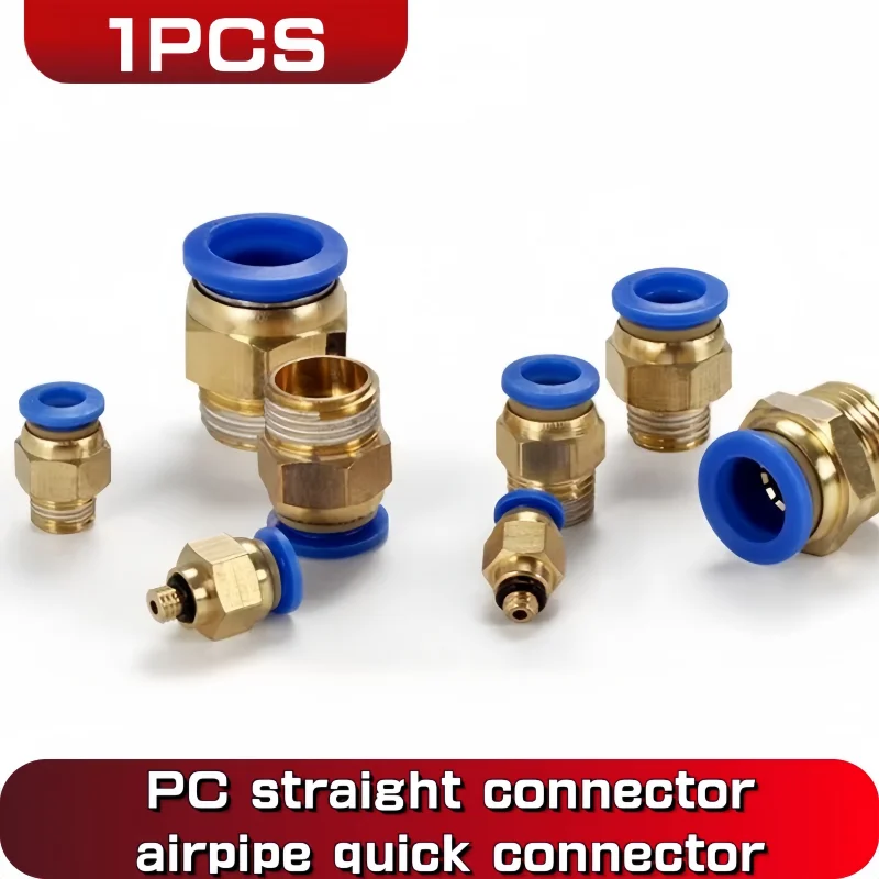 1PCS 1/8'' 1/4'' 3/8'' 1/2'' Male-4 6 8 10 12mm   Pneumatic Connectors Male Straight One-Touch Fittings, PC6-01