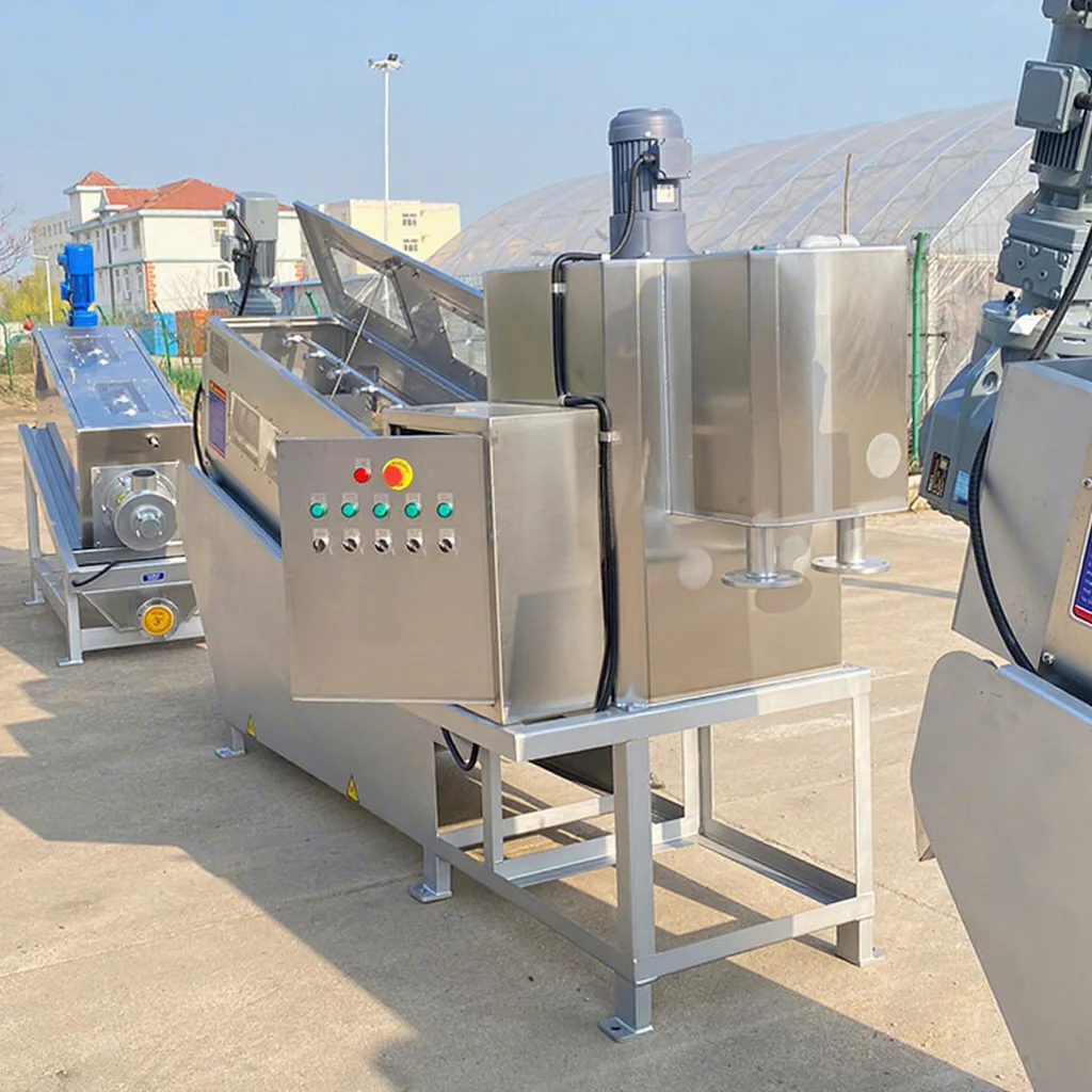 Solid Liquid Separation Equipment 220V Volute Screw Press Sludge Dewatering Machine with Motor As Core Component