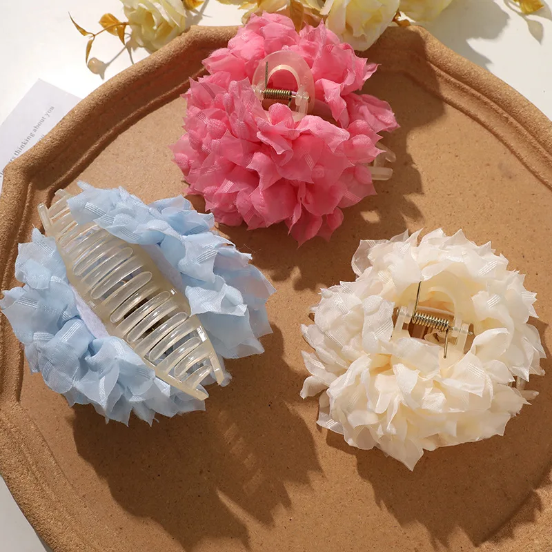 Flower Claw Clip 3D Elegant Korean Style Versatile Hair Accessory for Women Spring Summer Fresh Premium Lightweight Charm