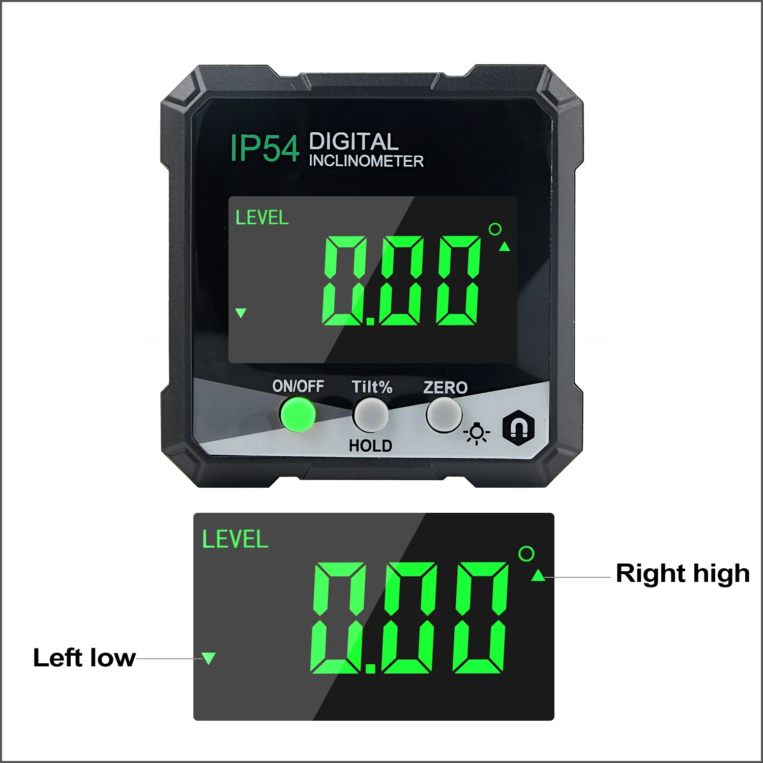 RZ Digital Level Angle Gauge 360° Mini Measuring Digital Inclinometer With Magnetic Base Electronic Universal Bevel Protractor